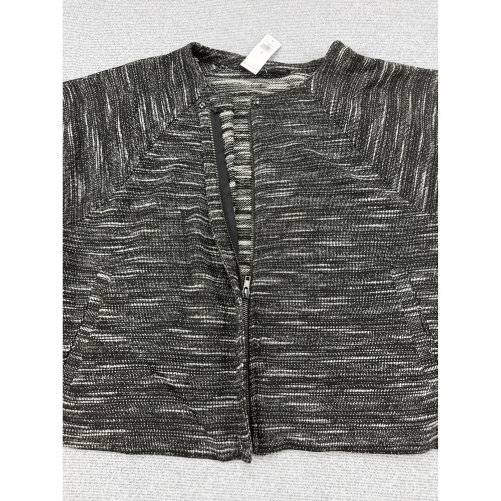 Banana Republic Factory Womens L Space Dye Short Sleeve Full Zip Jacket NWT
